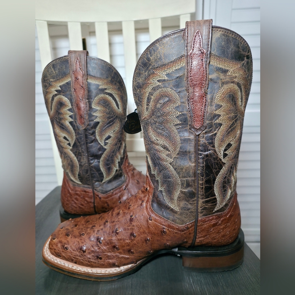 Dan Post Alamosa Exotic Ostrich Cowboy Certified Boots DP3875 Men's Size 9 D - Picture 5 of 8